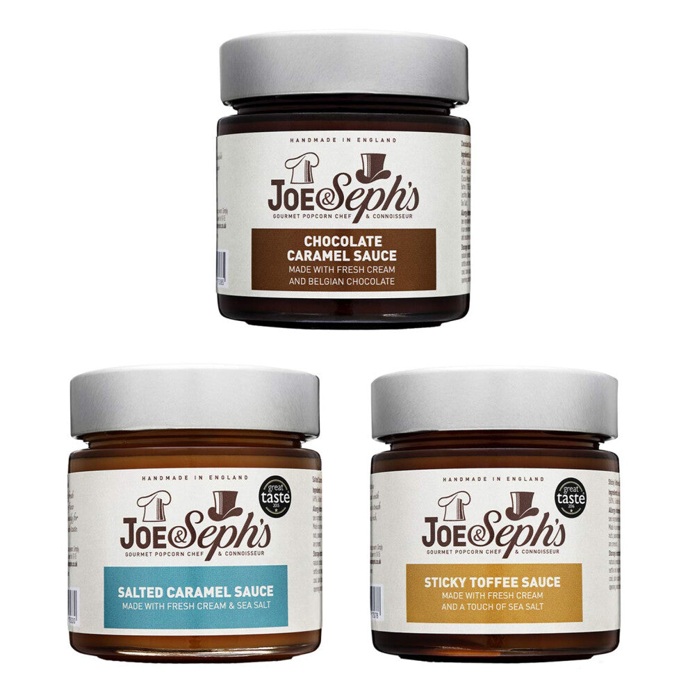 Caramel Dessert Sauce Discovery Selection Set - 3 x Jars | Handmade in the UK | Gluten Free | Suitable for Vegetarians | Home Baking | Ice-cream