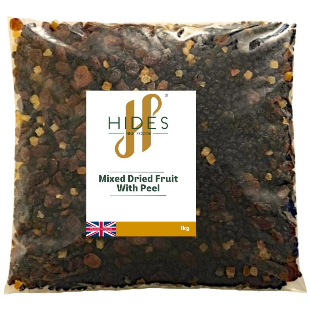 - Mixed Dried Fruit with Peel 1kg - GMO Free - Suitable for Vegetarians - Baking - Desserts - Decorating - Cakes - Cookies -Tart - Mincemeat - Mince