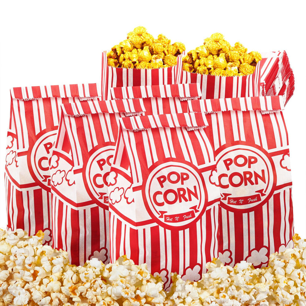200 Pcs Popcorn Bags Movie Theater Popcorn Paper Popcorn Bags Snacks Container Candy Bags for Carnival, Party, Wedding