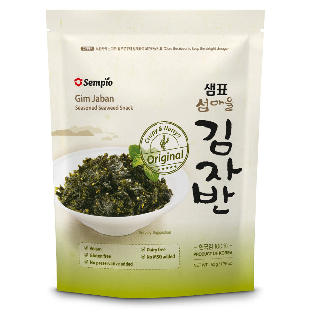 Seaweed Snack 50g Sempio Original Savory Seasoned Seaweed Sprinkles, Gim Jaban. Healthy Korean Snack. Vegan, No Preservatives, Dairy-Free