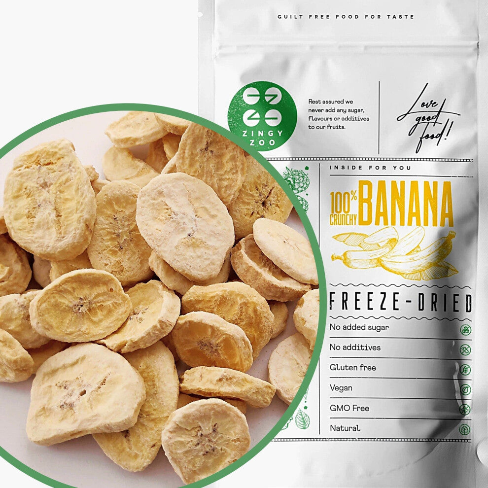 Freeze Dried Banana Chips No Sugar Added | Natural Freeze Dried Fruit | Unsweetened Gluten Free Snack Freeze Dried Sweets | Make Powder or Trail Mix