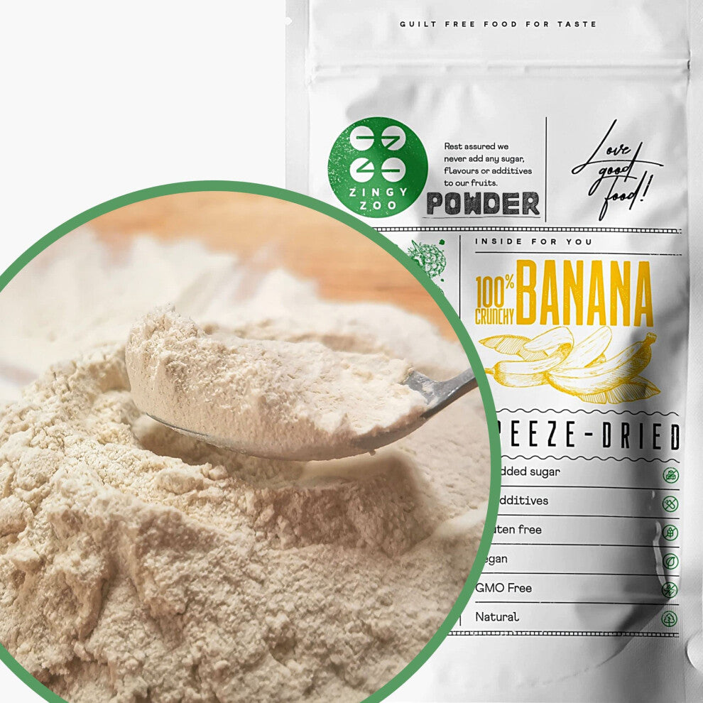 Freeze Dried Banana Powder | 100% Raw Natural Sweetener Freeze Dried Fruit Powder | Gluten Free Dehydrated Banana Powder Food | Use for Smoothie,