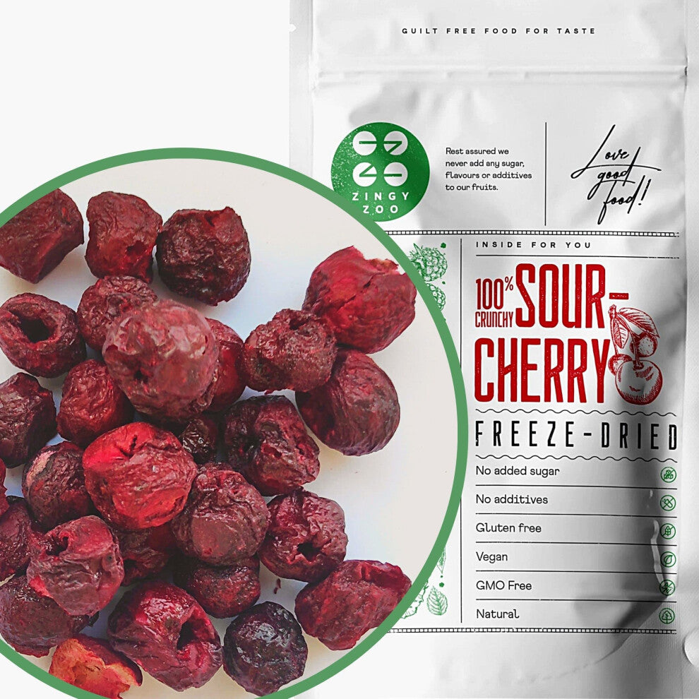 Dried Cherries | Pure Freeze Dried Fruit No Added Sugar | Dried Sour Cherries Freeze-Dried | Fresh Dehdrated Frozen Cherries to Fruit Snack | Also for