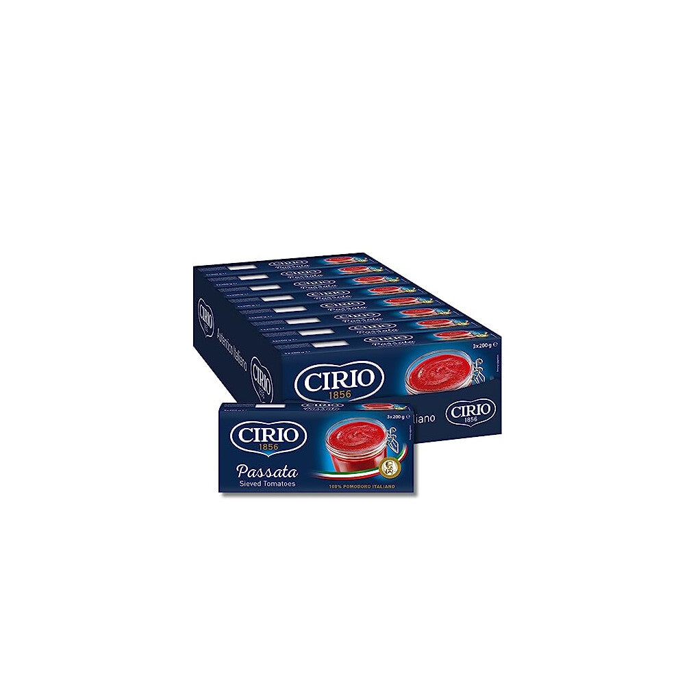 Passata, Smooth Sieved Tomatoes, Tomato Sauce, 100% Italian, Carton, 3 x 200g (Pack of 8)