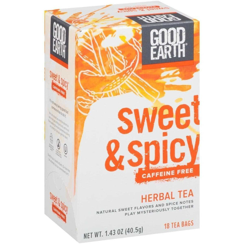 Good Earth Sweet & Spicy Caffeine Free Herbal Tea, 18 Tea bags