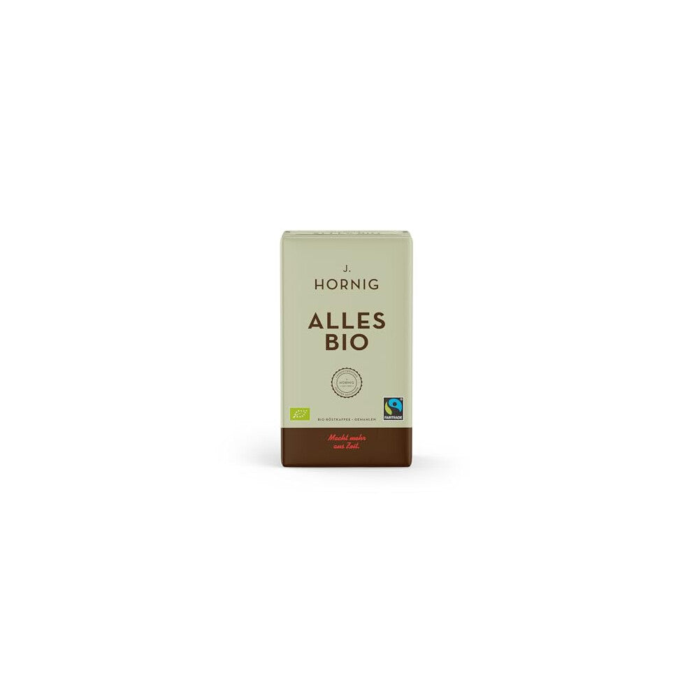Ground Coffee, Alles Bio, Organic & Fairtrade, Arabica and Robusta Blend, For Filter and Espresso Preparation, 500g Pack