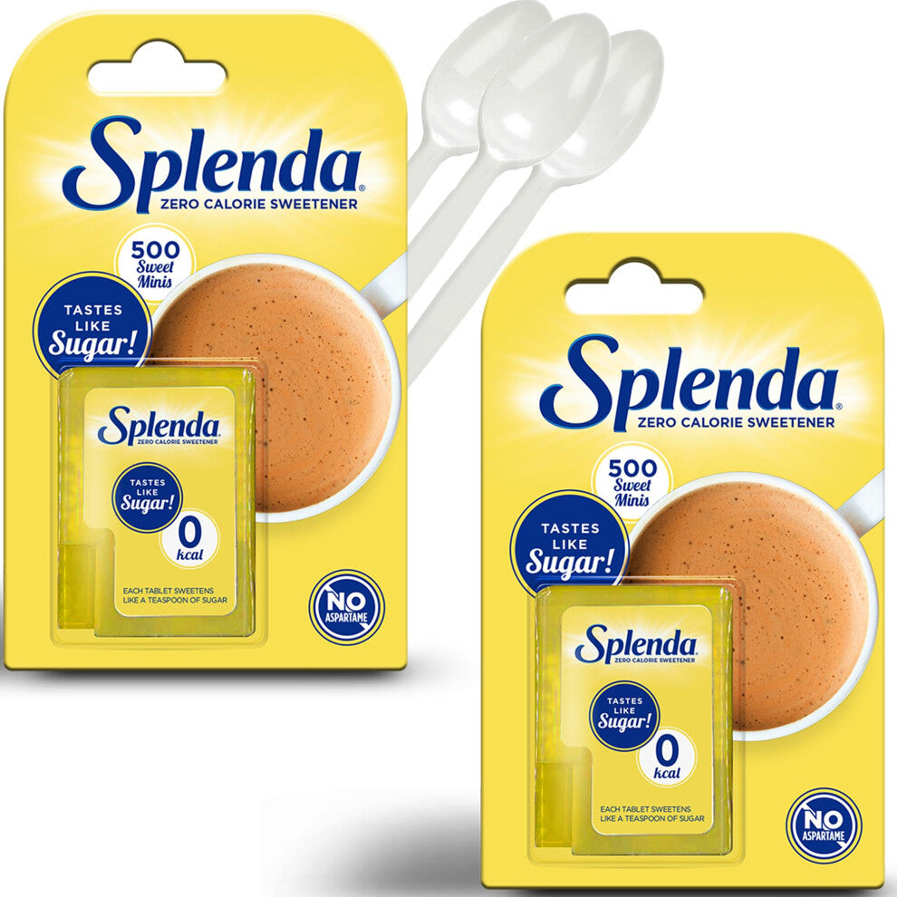 Zero Calorie Splenda Sweet Minis 500 tablets (2 Pack) - Sugar Sucralose - Pocket Size Dispenser Sweetener - Sugar Mini Tablets for Tea, Coffee and Hot