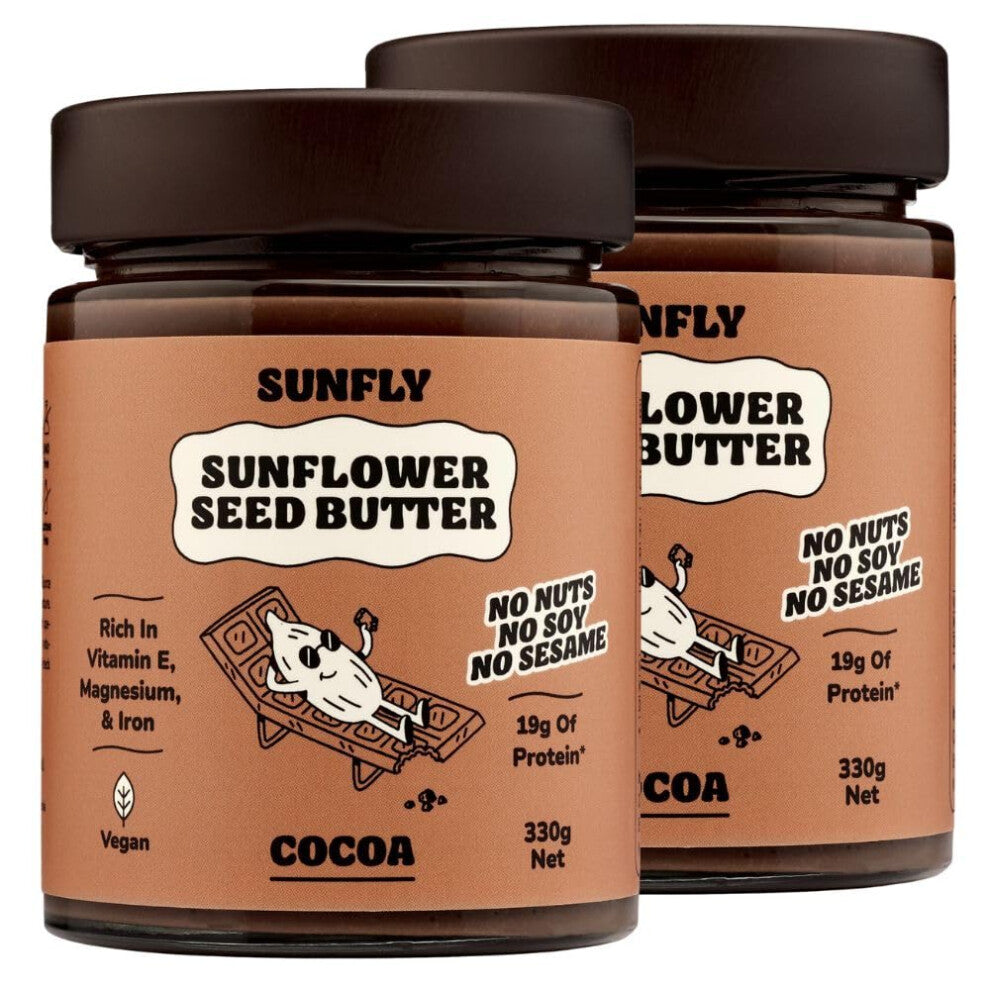 Protein Chocolate Spread from Sunflower Seeds, Vegan, No Nuts, No Palm Oil, No Soy, Dairy Free, No Lactose, Rich in Vitamins and Minerals (2x330g)