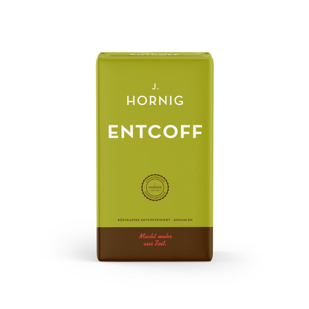 Ground Coffee, Entcoff, Gently Decaffeinated, Mild Arabica and Robusta Decaf Blend, Ideal for Filter Preparation, 500g Pack