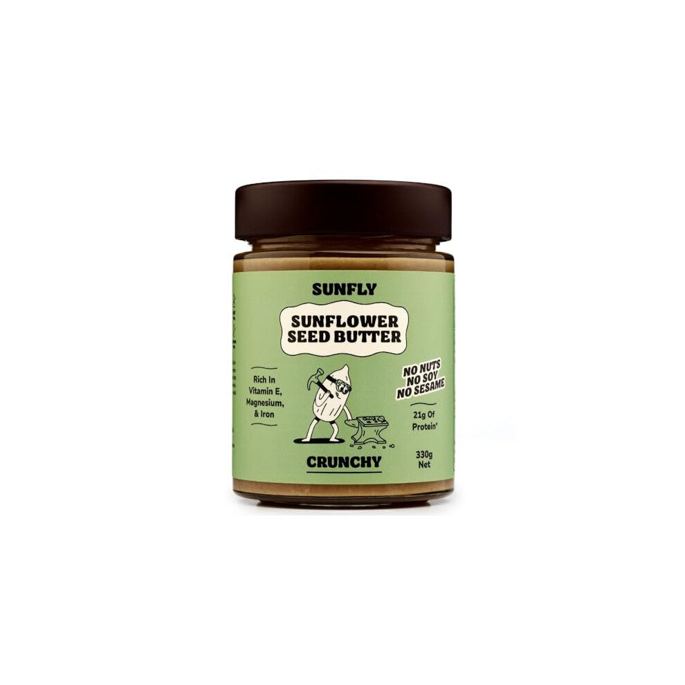 Crunchy Sunflower Seed Vegan Butter, High In Protein, No Nuts, No Soy, No Palm Oil, Rich in Vitamins and Minerals (2x330G)