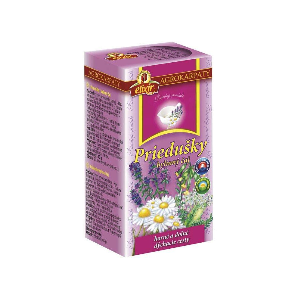 Bronchial Herbal Tea | Upper and Lower Respiratory System | Lungs | Pure Natural Herbal Tea Grown in Europe (20 Tea Bags 40g)