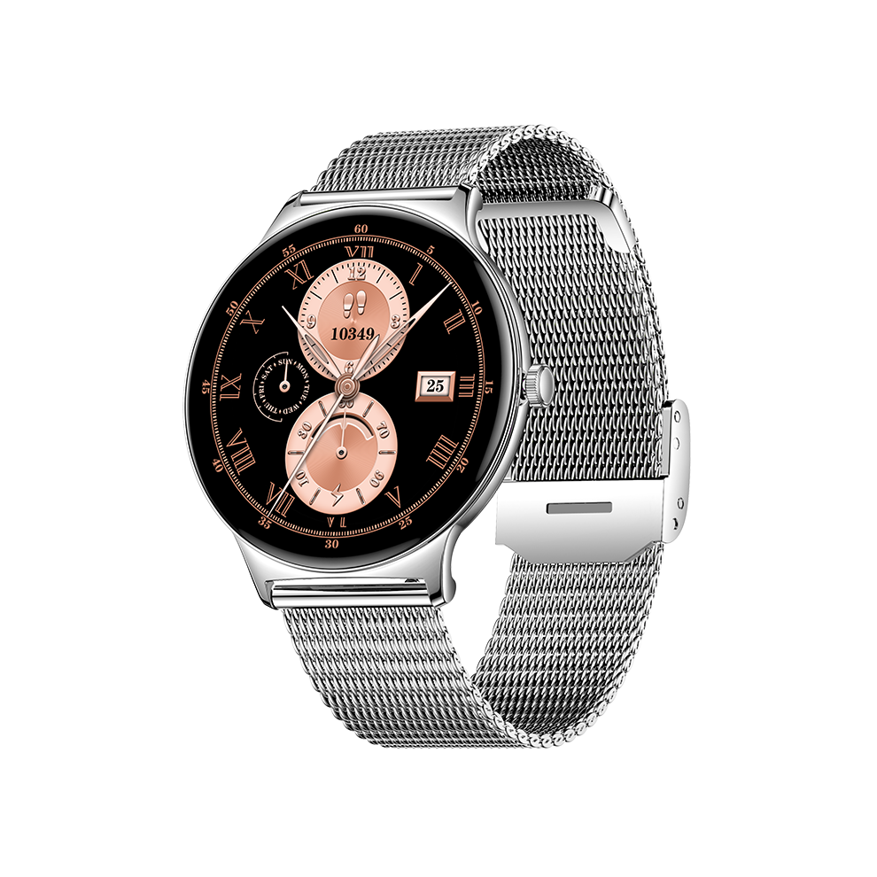 Chronus Women's Ultra-Thin Smartwatch for Outdoor Sports, Fashionable Design, Smart Notifications, and Health Monitoring(Silver)