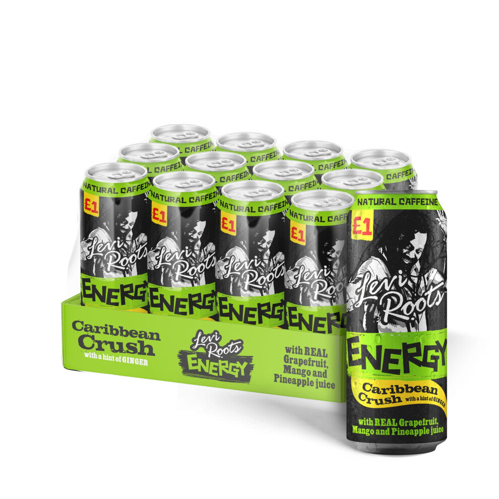 Caribbean Crush Carbonated Grapefruit, Mango & Pineapple Flavoured Energy Drinks 500ml (case of 12)
