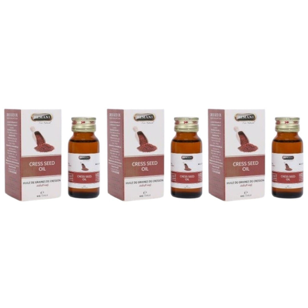 Hemani Cress Seed Herbal Oil 30ml Pack Of 3 |Rich in Vitamins C & K |Reduces Cold & Headaches |Boosts immunity |Added as a Flavor in Soups & Salads
