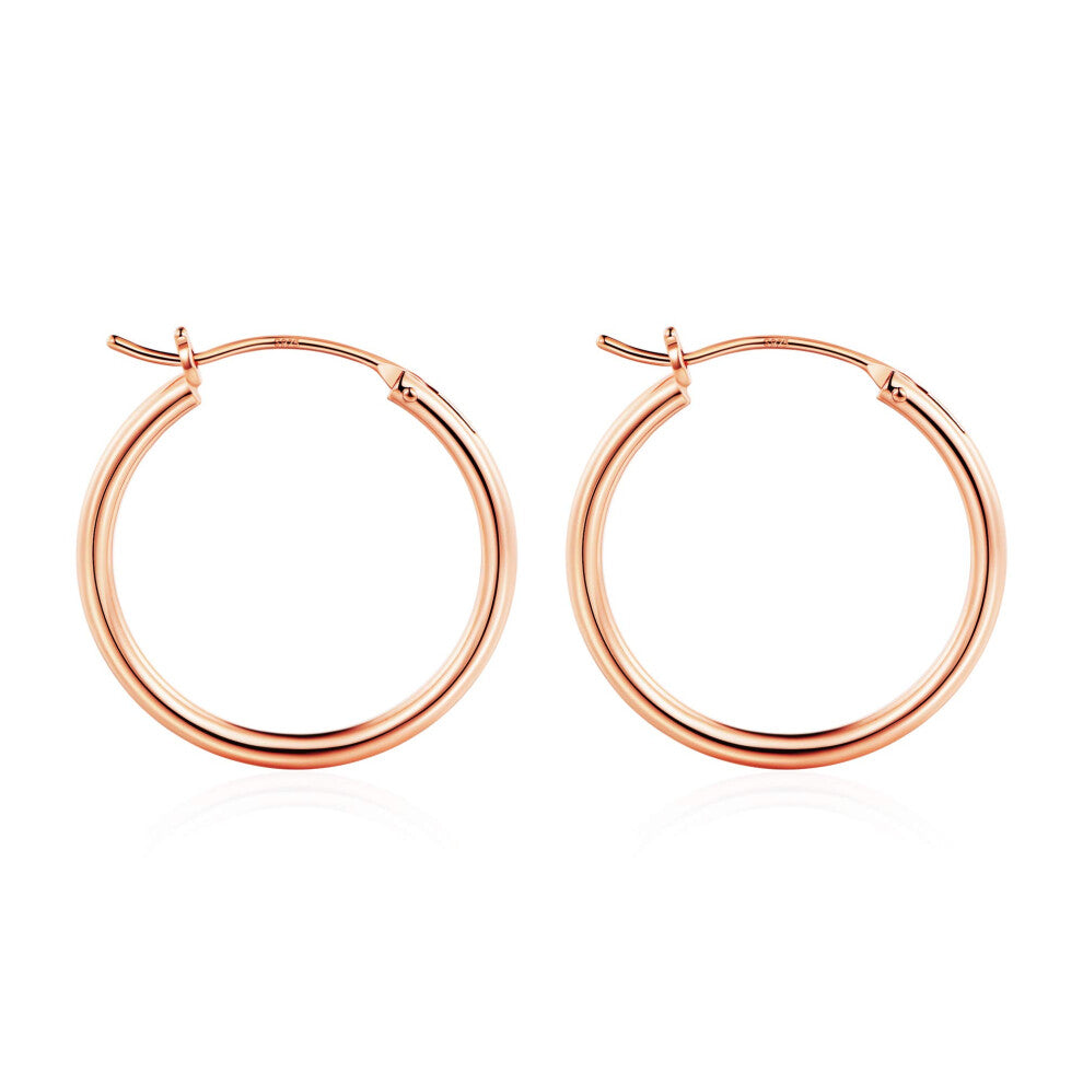 M MOOHAM Rose Gold Hoop Earrings for Women  Rose Gold Plated 925 Sterling Silver Post Hypoallergenic Chunky Mini Hoops Earrings Dainty Tiny Small Rose
