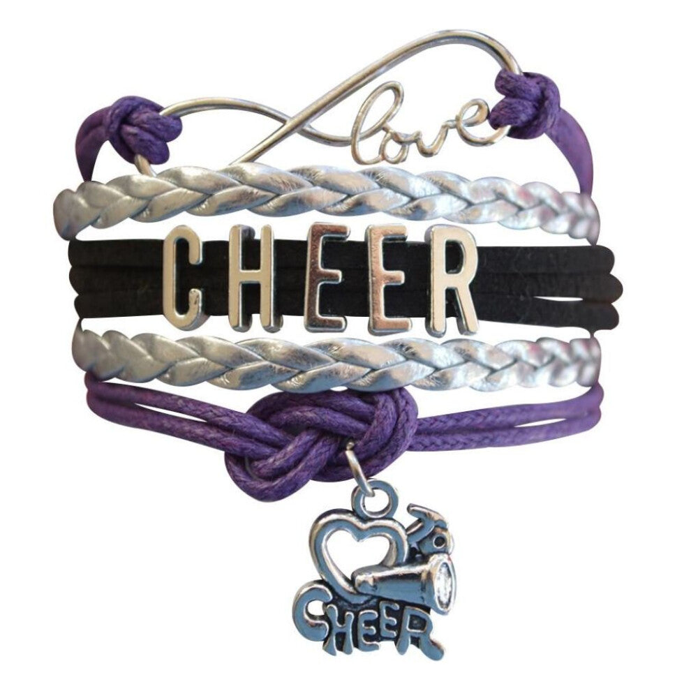 Cheer Bracelet- Cheerleading Infinity Adjustable Bracelet- Cheer Jewelry for Cheerleader