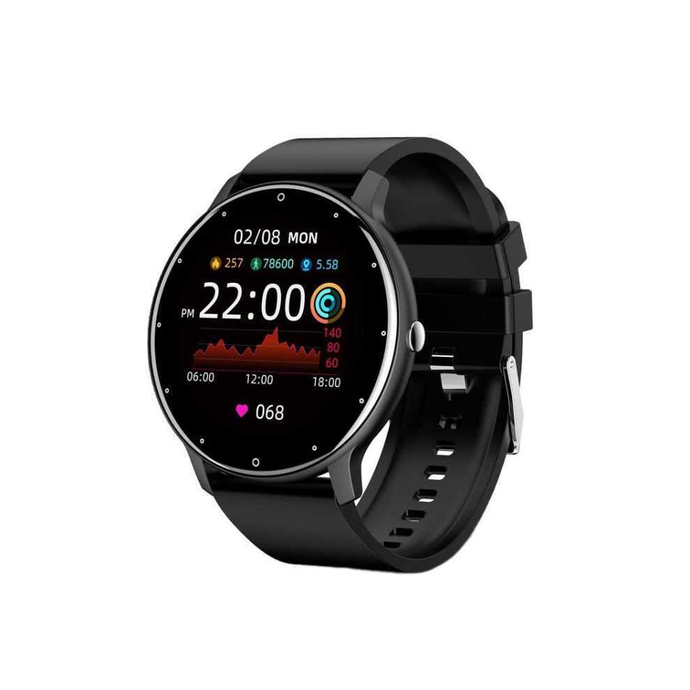 BW0223 Heart Rate-Blood Oxygen-Blood Pressure Monitoring Bluetooth Smart Calling Watch, Color: Silicone Black