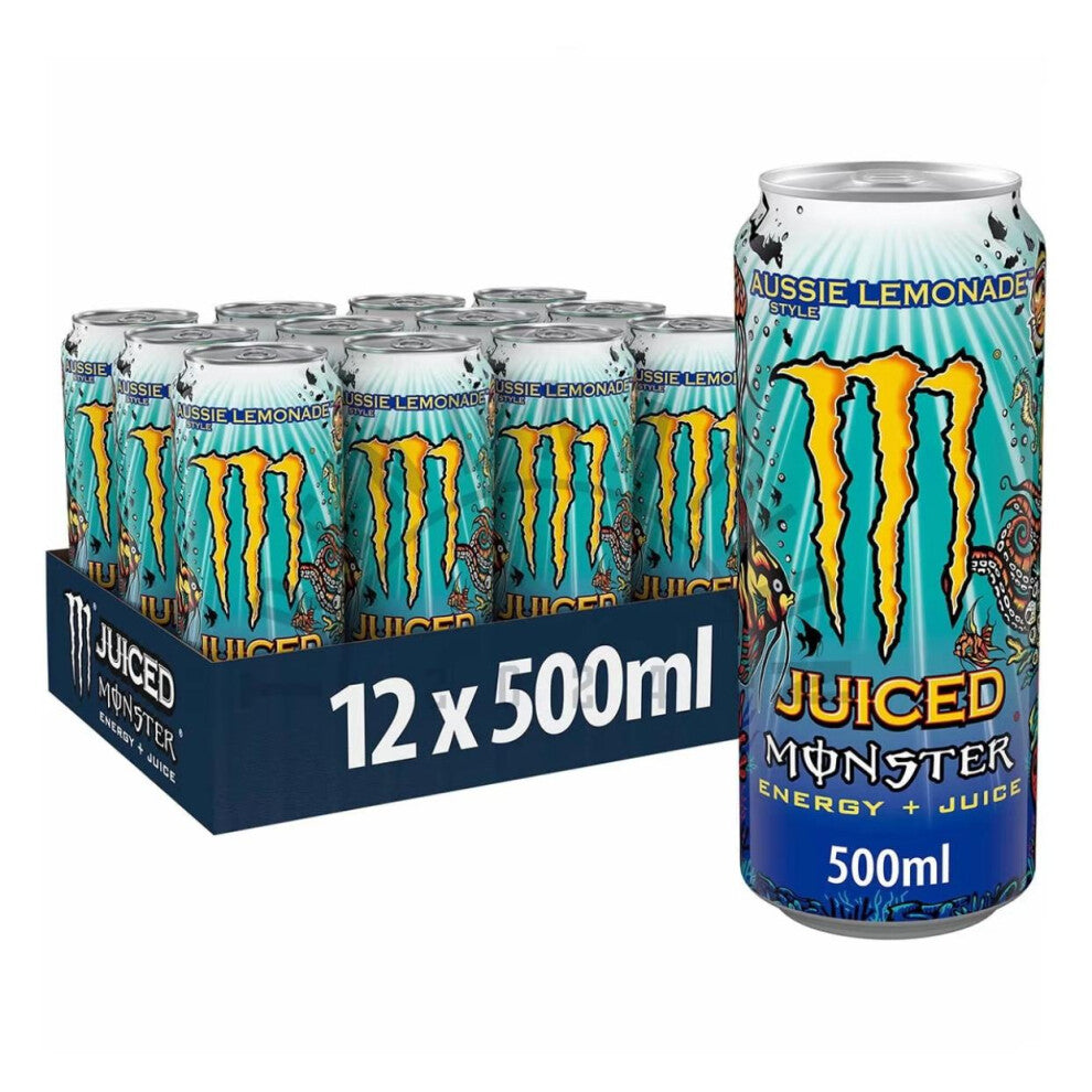(12 x Aussie Style Lemonade) Monster Energy Drink | 500ml Cans | Assorted Flavors