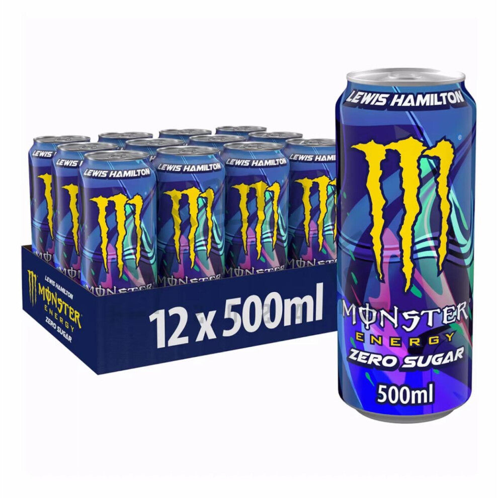 (12 x Lewis Hamilton - Zero Sugar) Monster Energy Drink | 500ml Cans | Assorted Flavors