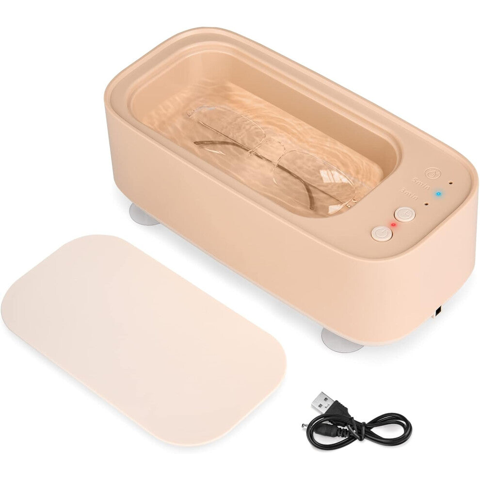 Ultrasonic Cleaner 4500hz Ultrasonic Glasses Cleaner Household Cleaner for Cleaning Jewelry Watches Dentures Pink