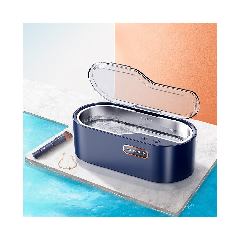 (blue) Ultrasonic cleaning of household eyewear jewelry