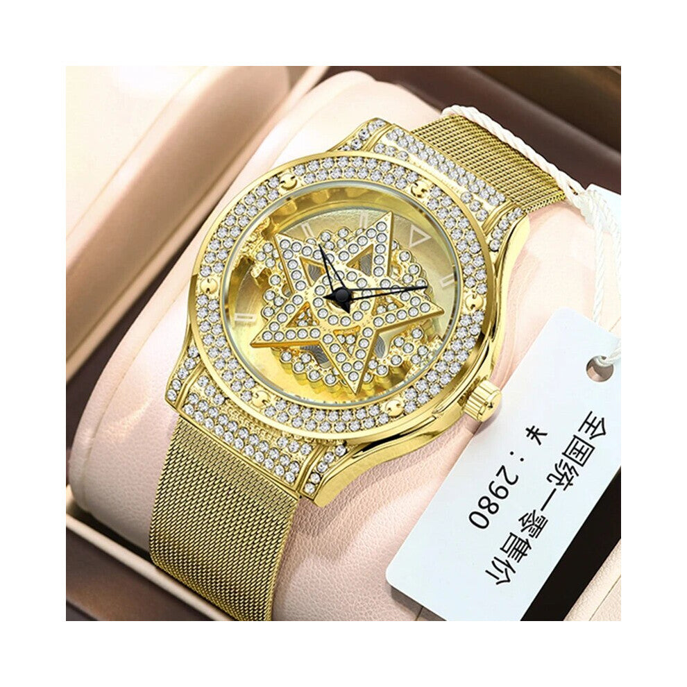 (gold) LIGE Women Watch FOXBOX Top Brand Luxury Waterproof Watches For Women