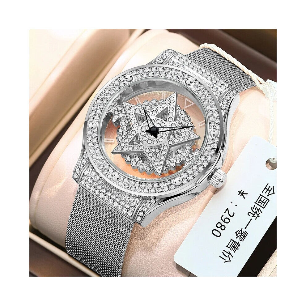 (silver) LIGE Women Watch FOXBOX Top Brand Luxury Waterproof Watches For Women