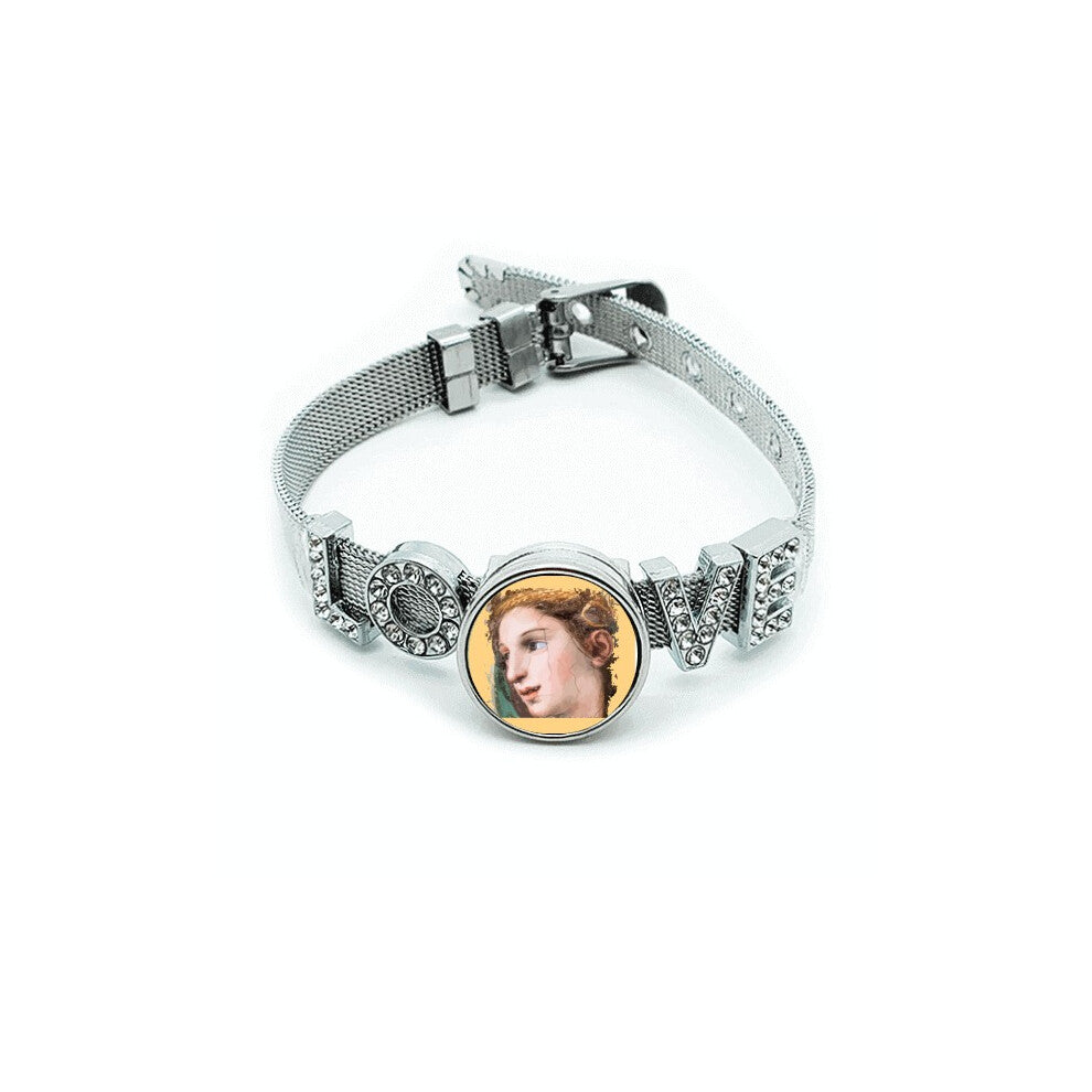 Agriculture Grain Harvest Farng Bracelet Wristband Crystal Love Adjustable Bangle