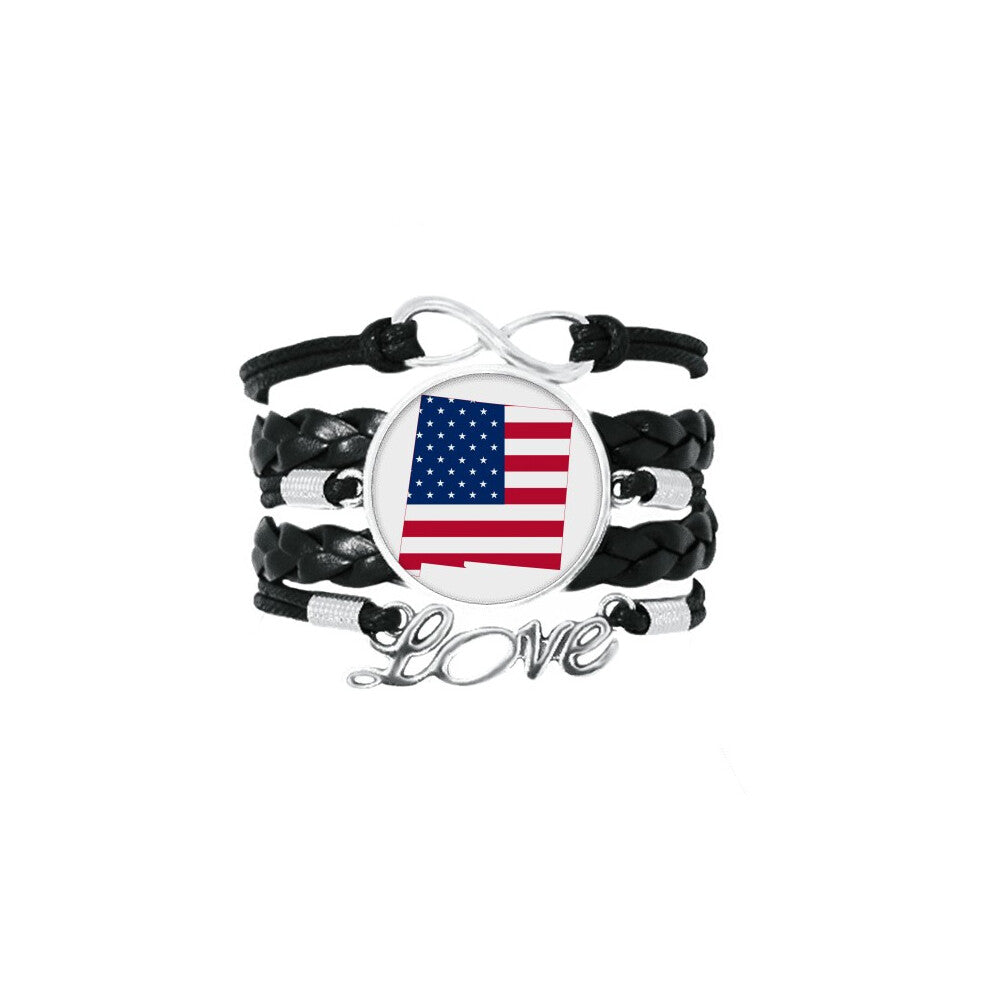 america map stars stripes flag shape bracelet love accessory twisted leather knitting  wristband