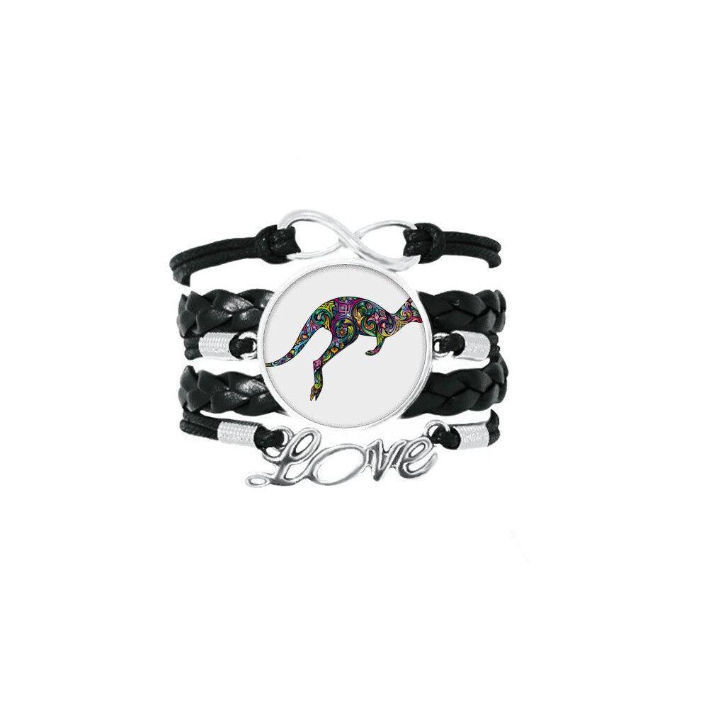 australia kangaroo colored drawing illustration bracelet love accessory twisted leather knitting  wristband