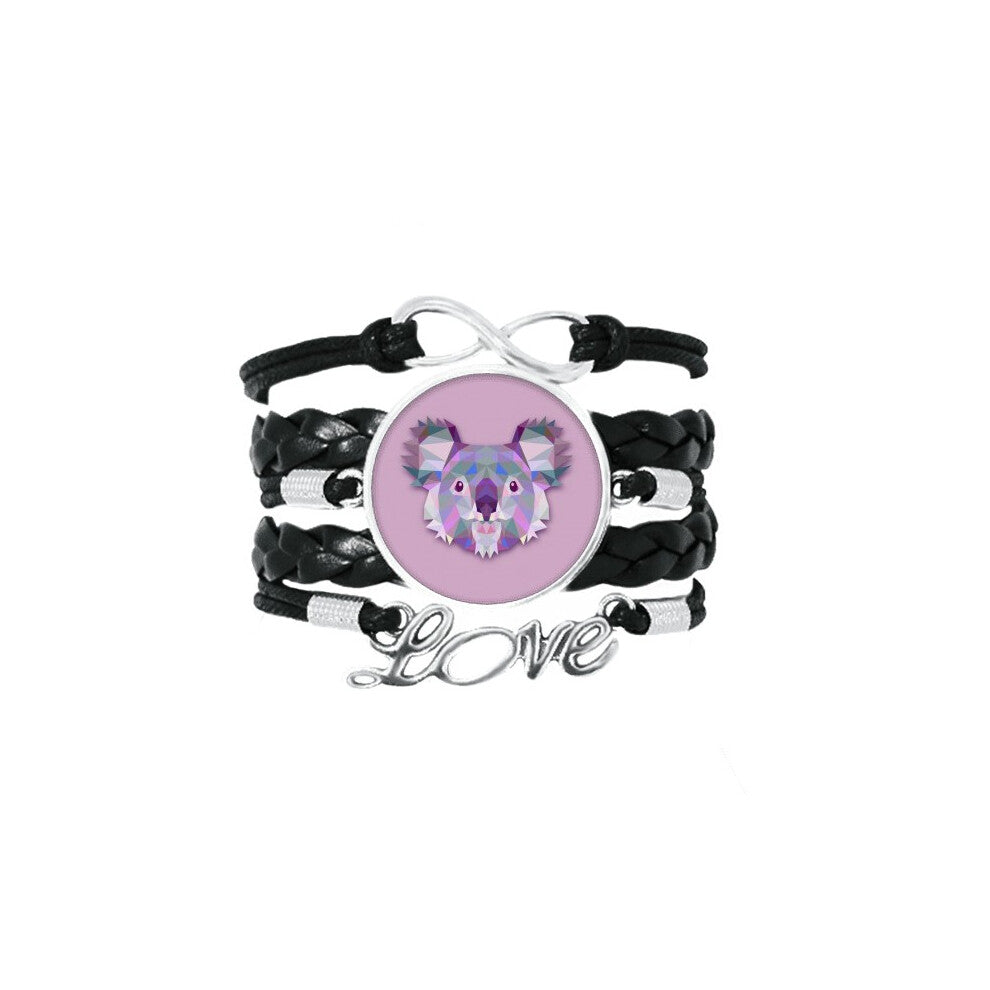 australia koala image cartoon illustration bracelet love accessory twisted leather knitting  wristband