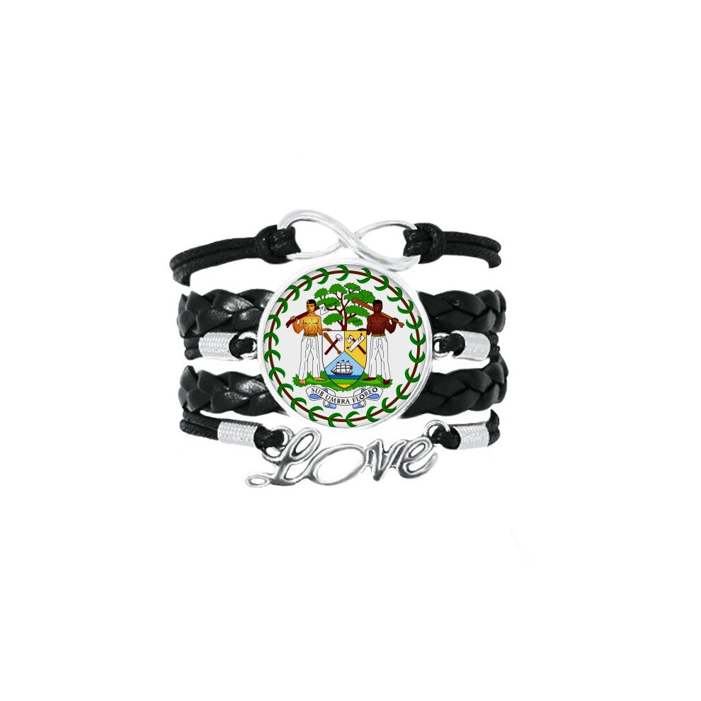 belize national emblem country bracelet love accessory twisted leather knitting  wristband