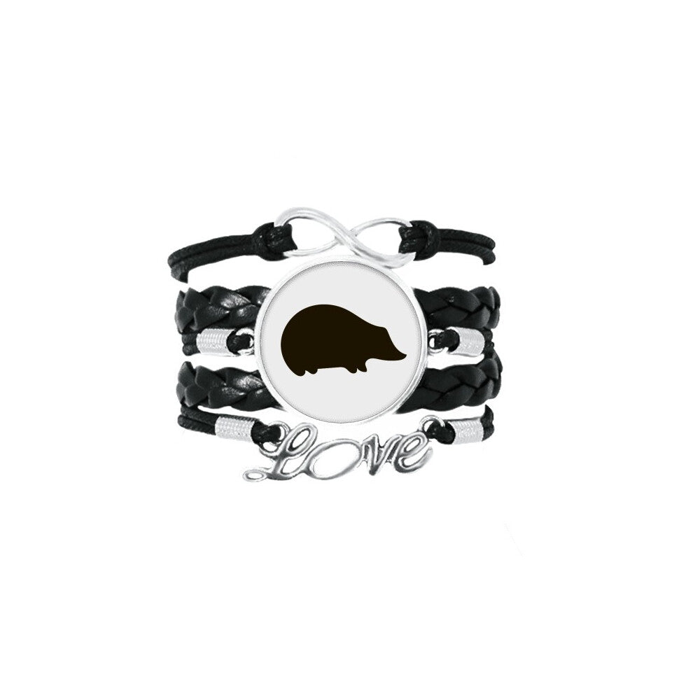 black hedgehog animal portrayal bracelet love accessory twisted leather knitting  wristband