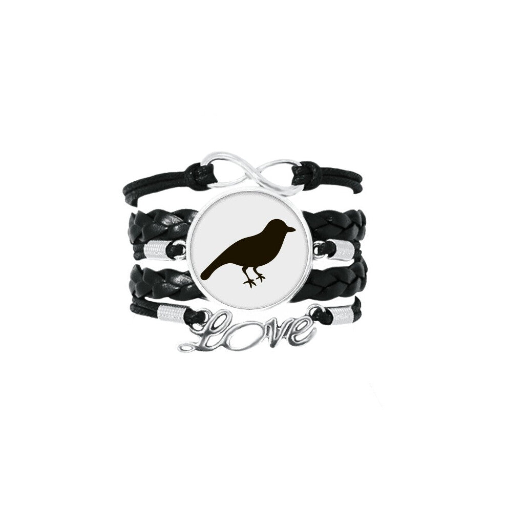 black sparrow animal portrayal bracelet love accessory twisted leather knitting  wristband