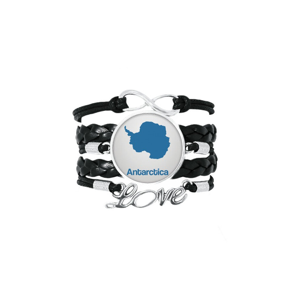 blue antarctica illustration map pattern bracelet love accessory twisted leather knitting  wristband