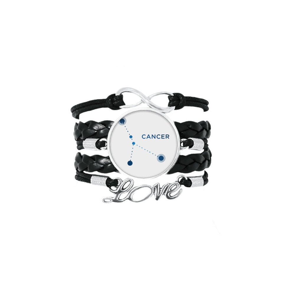 cancer constellation sign zodiac bracelet love accessory twisted leather knitting  wristband