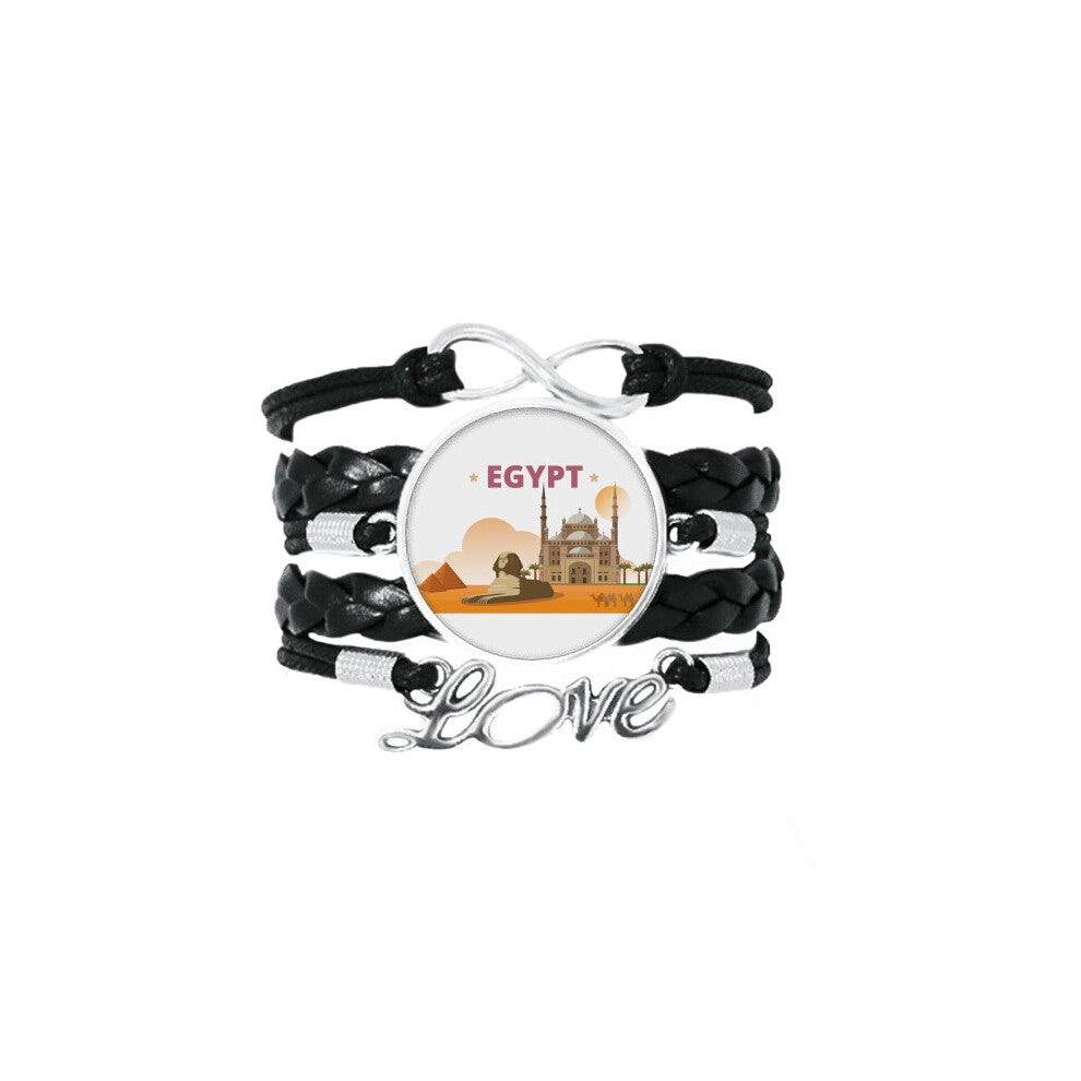 city pyrad sphinx egypt bracelet love accessory twisted leather knitting  wristband