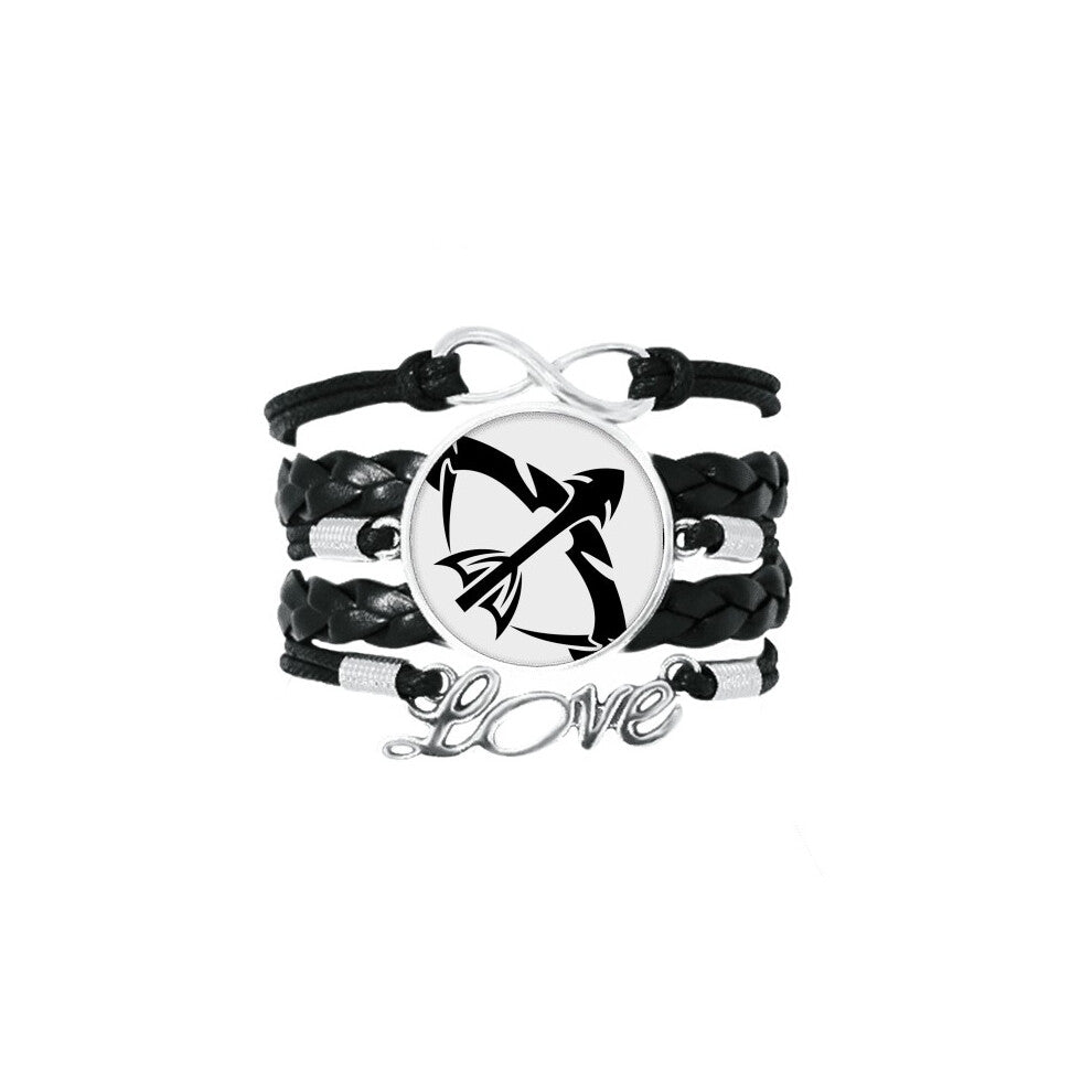 constellation sagittarius zodiac sign bracelet love accessory twisted leather knitting  wristband