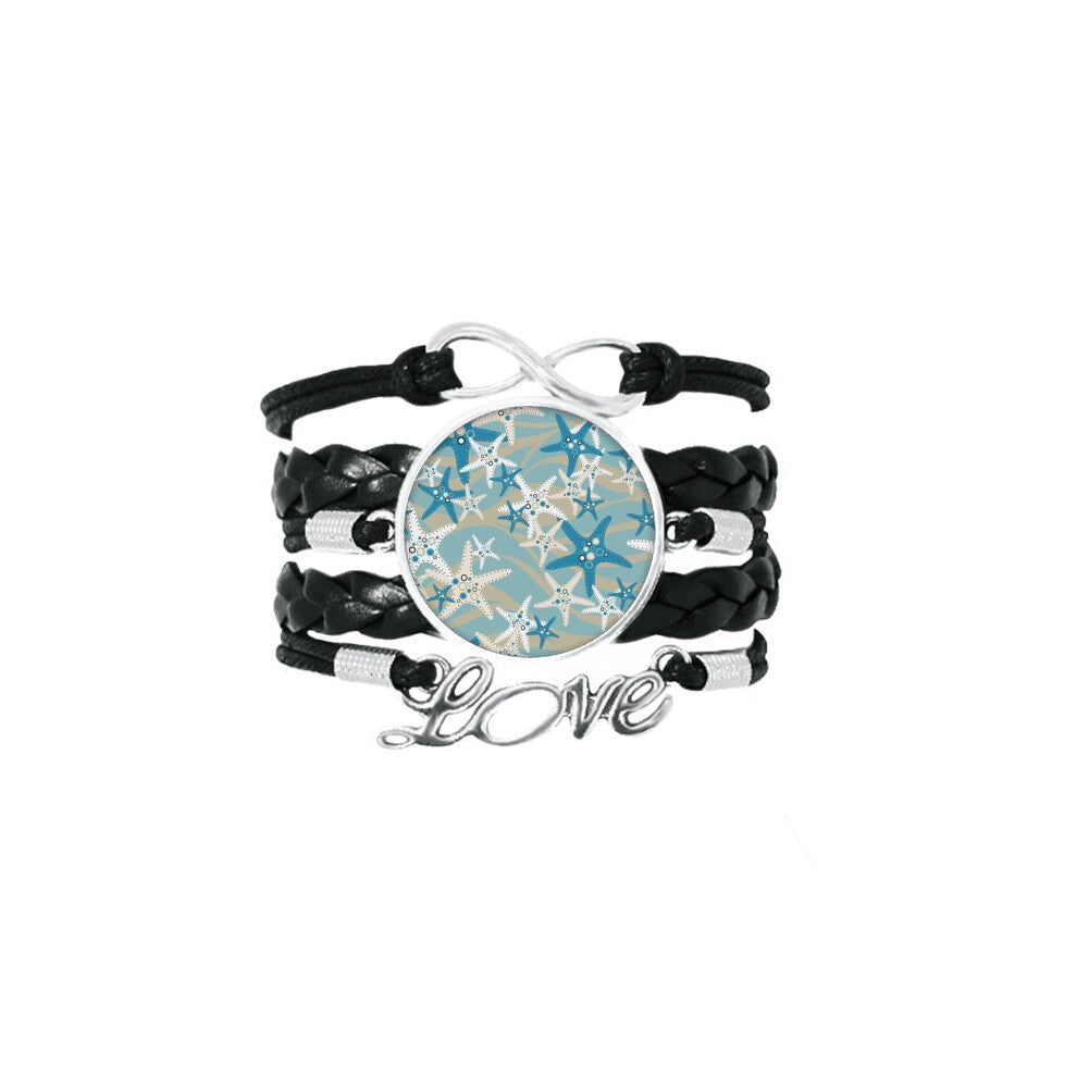 discover world starfish marine organism bracelet love accessory twisted leather knitting  wristband
