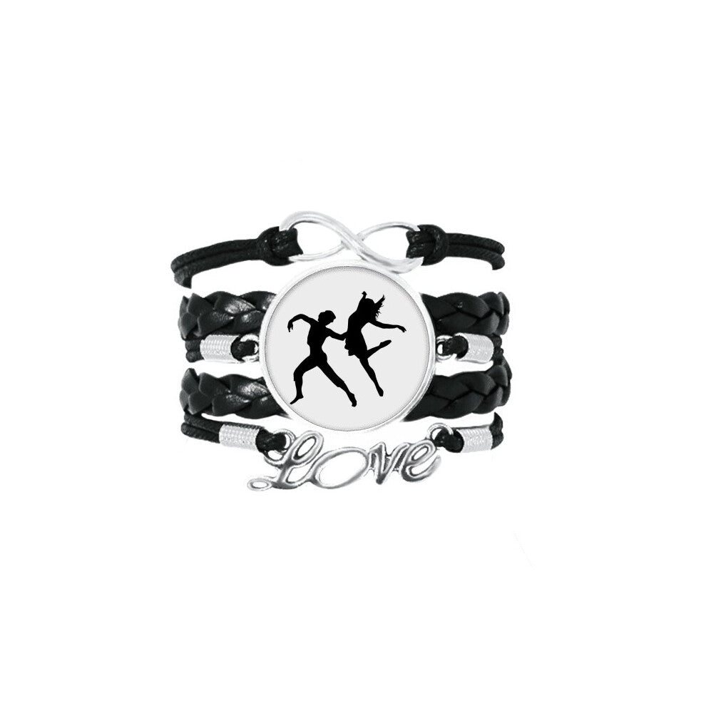 duet dance dancer sports performance bracelet love accessory twisted leather knitting  wristband