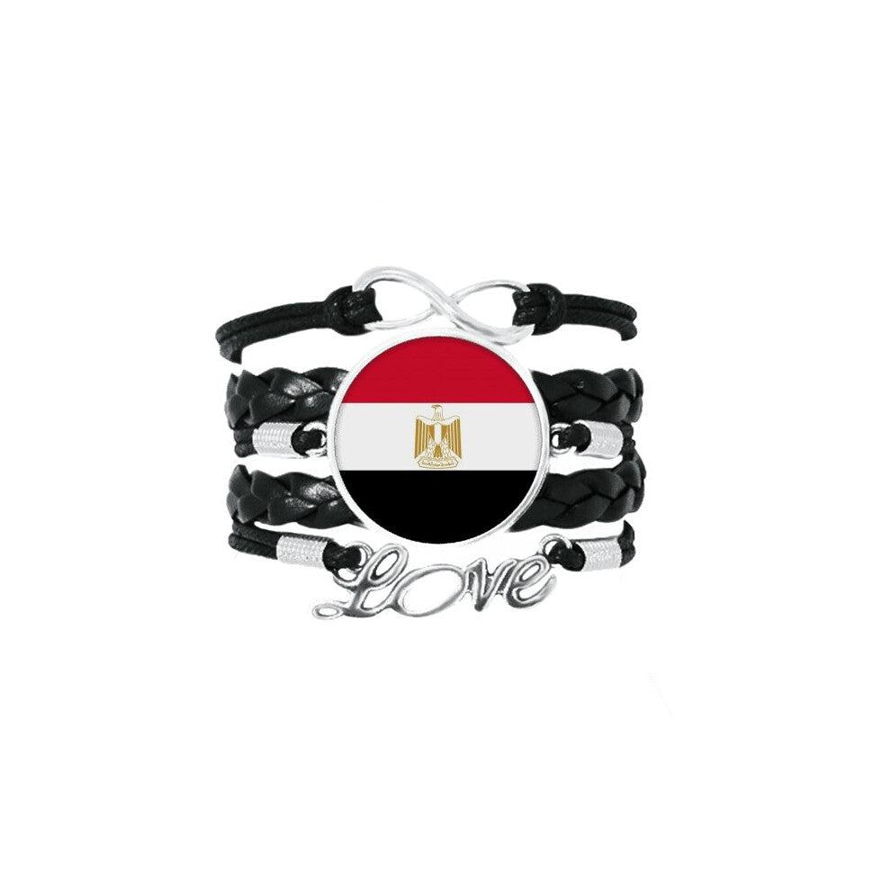 egypt national flag africa country bracelet love accessory twisted leather knitting  wristband