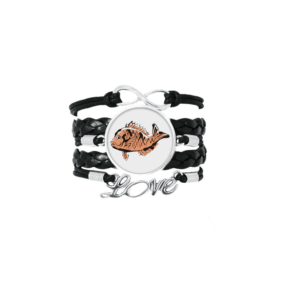 fish animal cartoon art deco  fashion bracelet love accessory twisted leather knitting  wristband