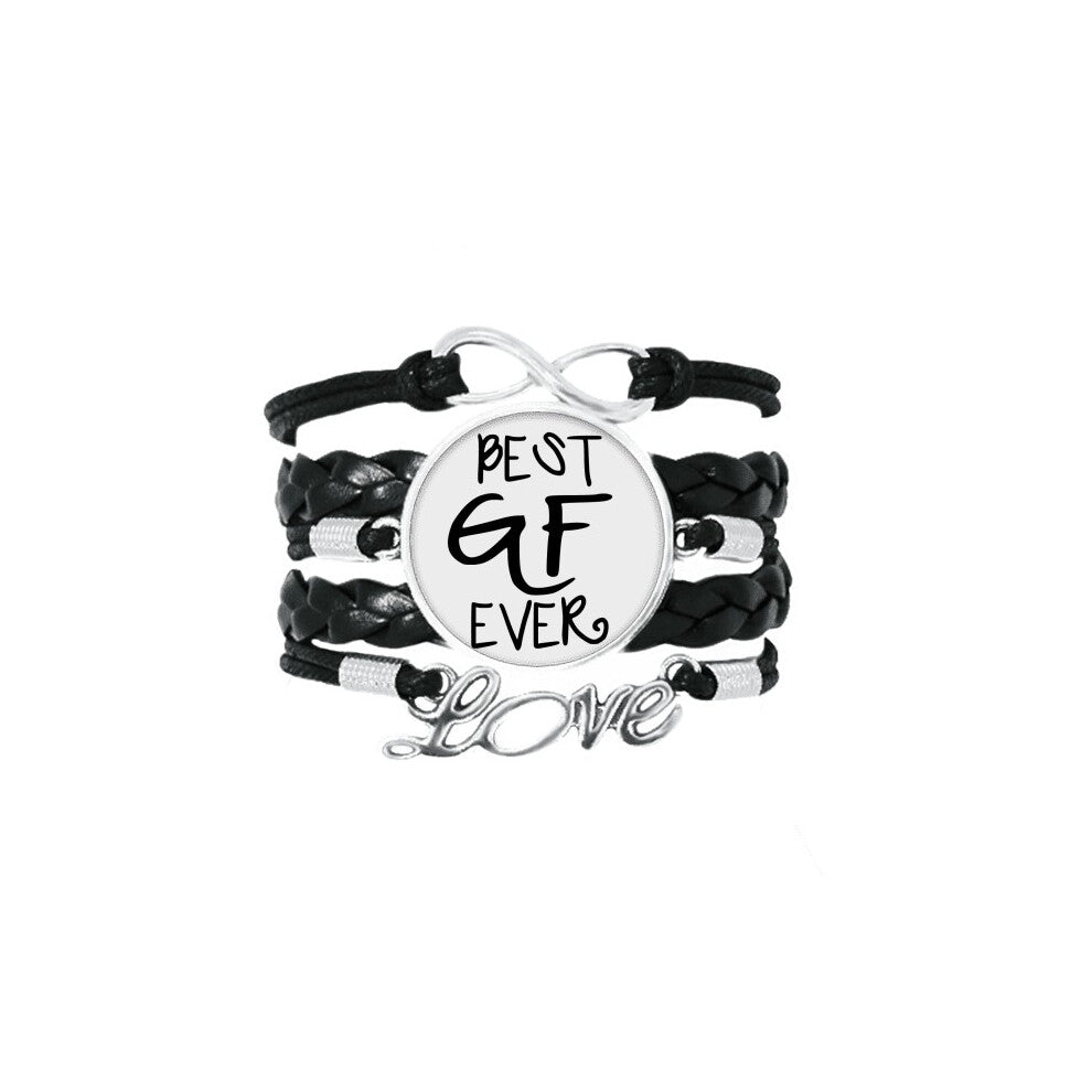 girlfriend best gf ever valentine's day bracelet love accessory twisted leather knitting  wristband