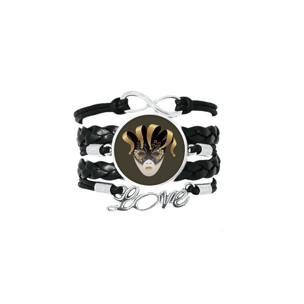 en head happy carnival of venice bracelet love accessory twisted leather knitting  wristband