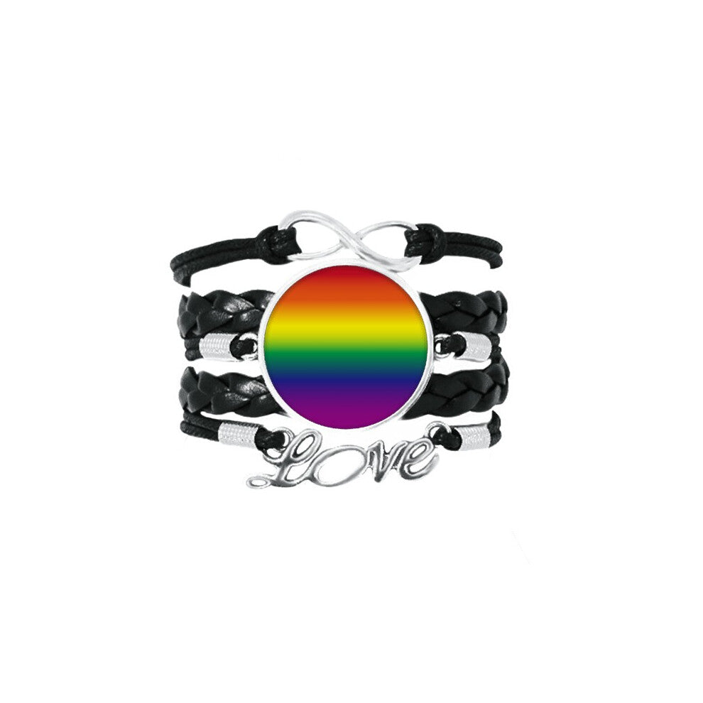 gradient lgbt rainbow  bracelet love accessory twisted leather knitting  wristband