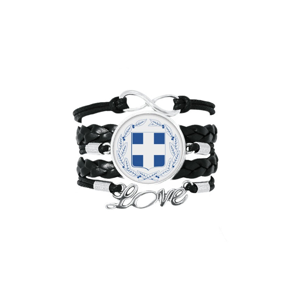 greece eu national emblem bracelet love accessory twisted leather knitting  wristband