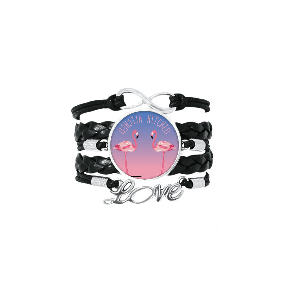 hitched flango couple art deco  fashion bracelet love accessory twisted leather knitting  wristband