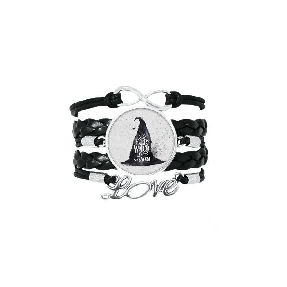 ink effect wizard hat halloween witch bracelet love accessory twisted leather knitting  wristband