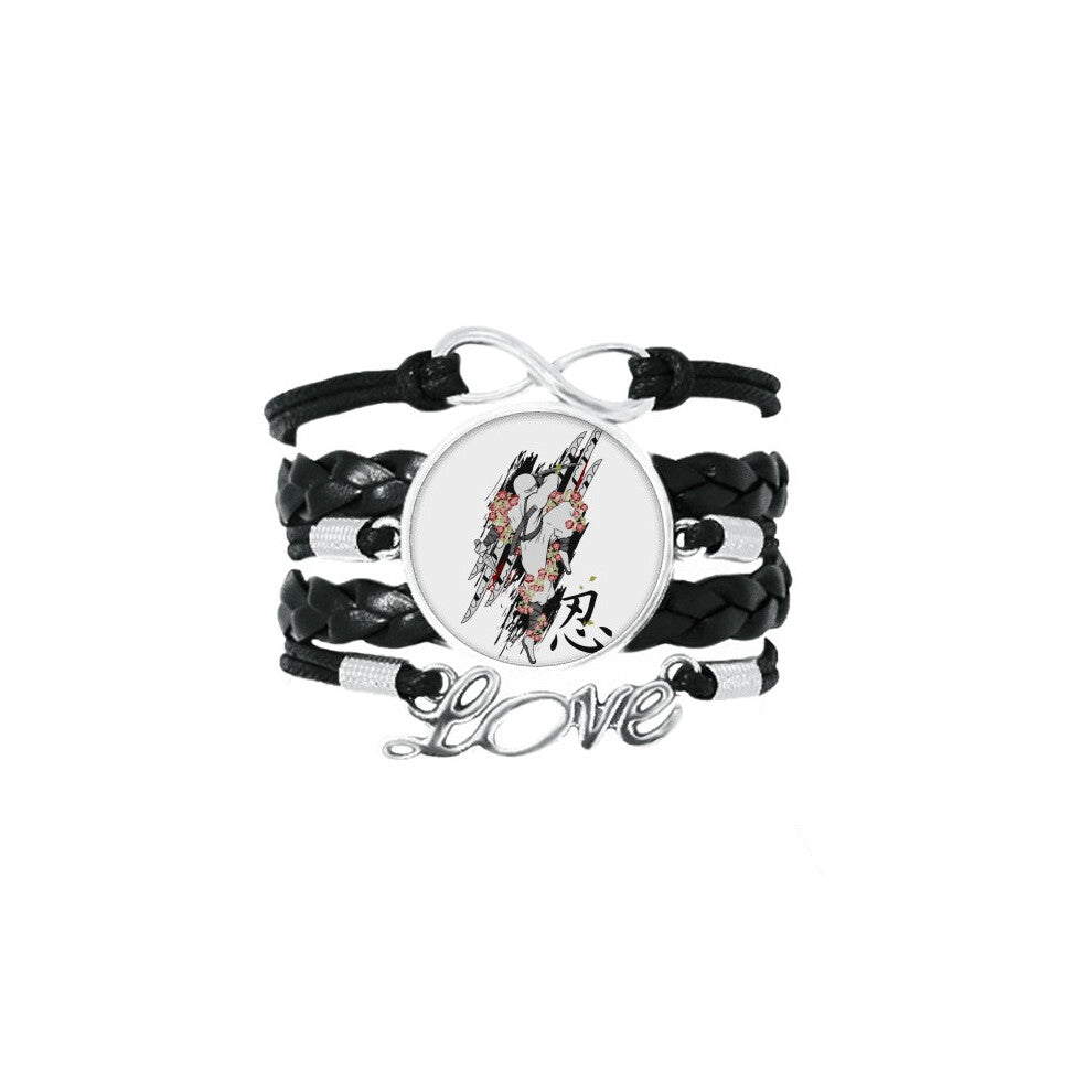 japan culture ninja   bracelet love accessory twisted leather knitting  wristband