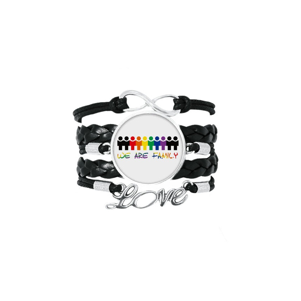 lgbt rainbow flag we are faly bracelet love accessory twisted leather knitting  wristband